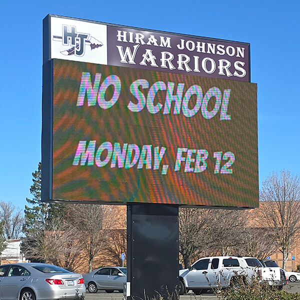 School Sign for Hiram W Johnson High School