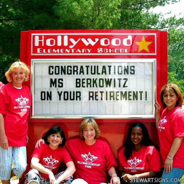 School Sign for Hollywood Elementary School