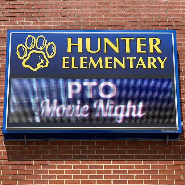 School Sign for Hunter Elementary School