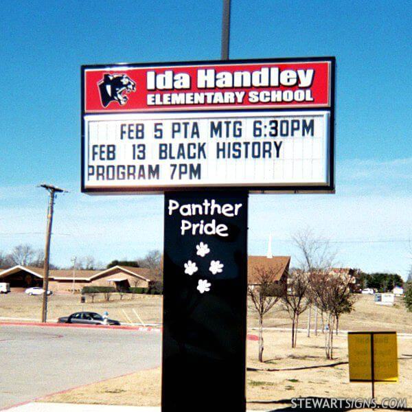 School Sign for Ida Handley Elementary School