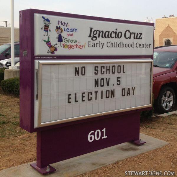 School Sign for Ignacio Cruz Early Childhood Center