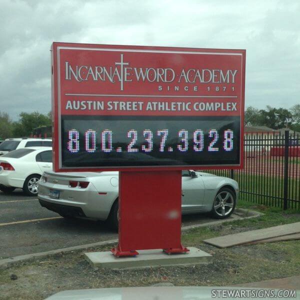 School Sign for Incarnate Word Academy - Middle School