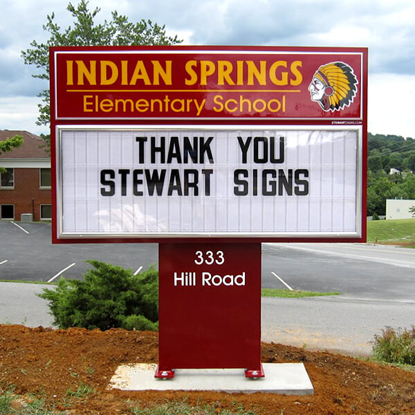 School Sign for Indian Springs Elementary School