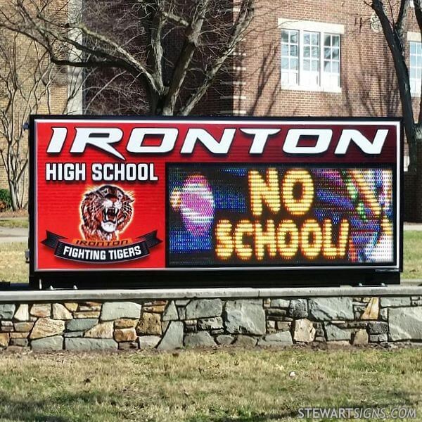 School Sign for Ironton High School