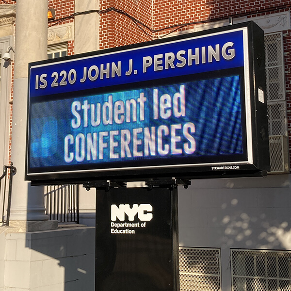 School Sign for John J Pershing Is 220