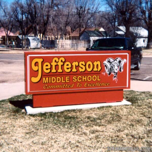 School Sign for Jefferson Middle School