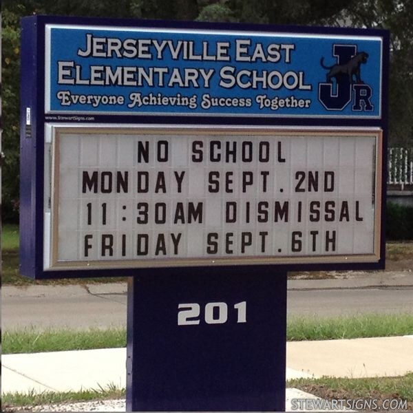 School Sign for Jerseyville East Elementary School