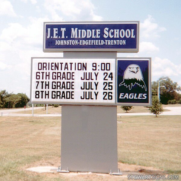 School Sign for J. E. T. Middle School