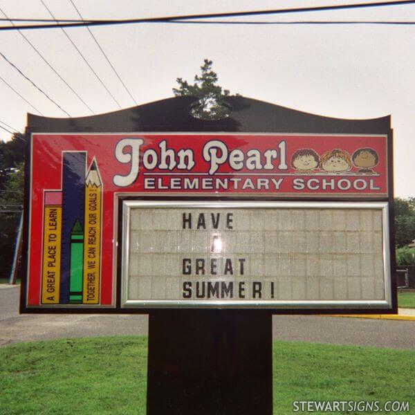 School Sign for John Pearl Elementary School