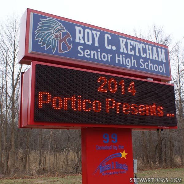 School Sign for Roy C. Ketcham High School