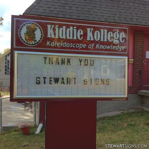 School Sign for Kiddie Kollege Early Learning Center & Primary School