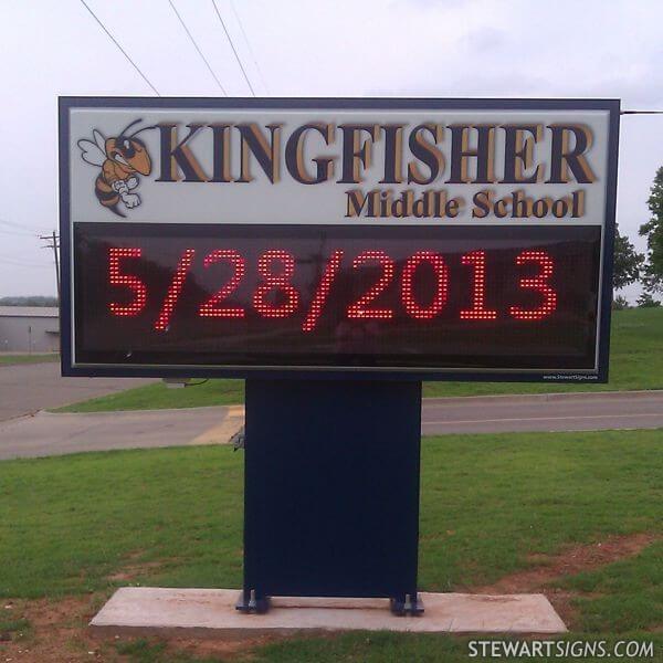 School Sign for Kingfisher Middle School