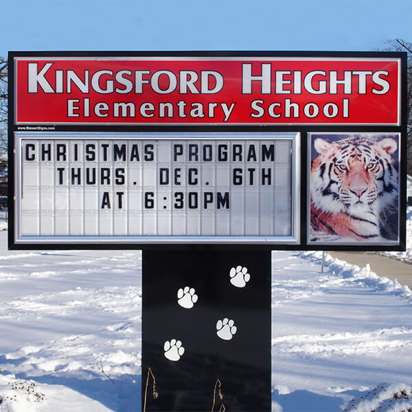 School Sign for Kingsford Heights Elementary School