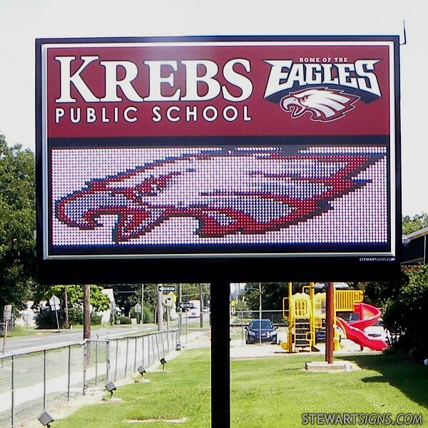 School Sign for Krebs Public Schools