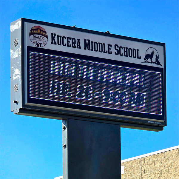 School Sign for Ethel Kucera Middle School