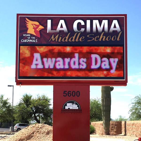 School Sign for La Cima Middle School