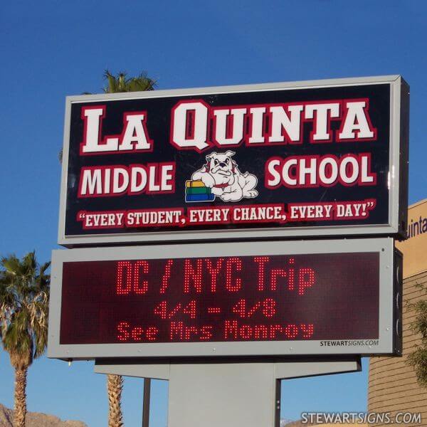 School Sign for La Quinta Middle School