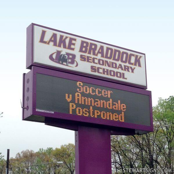 School Sign for Lake Braddock Secondary School