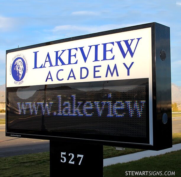 School Sign for Lakeview Academy