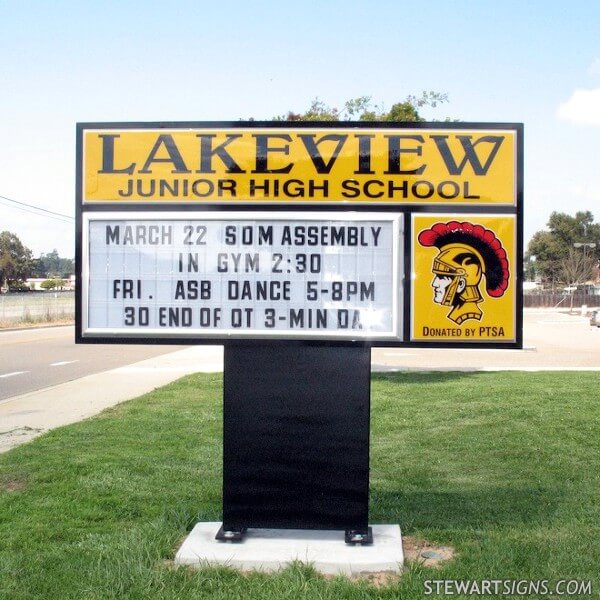 School Sign for Lakeview Junior High School