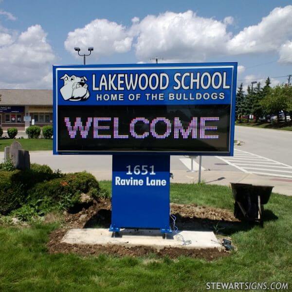 School Sign for Lakewood School
