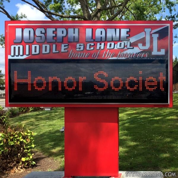 School Sign for Joseph Lane Middle School