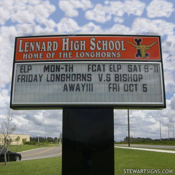 School Sign for Lennard High School