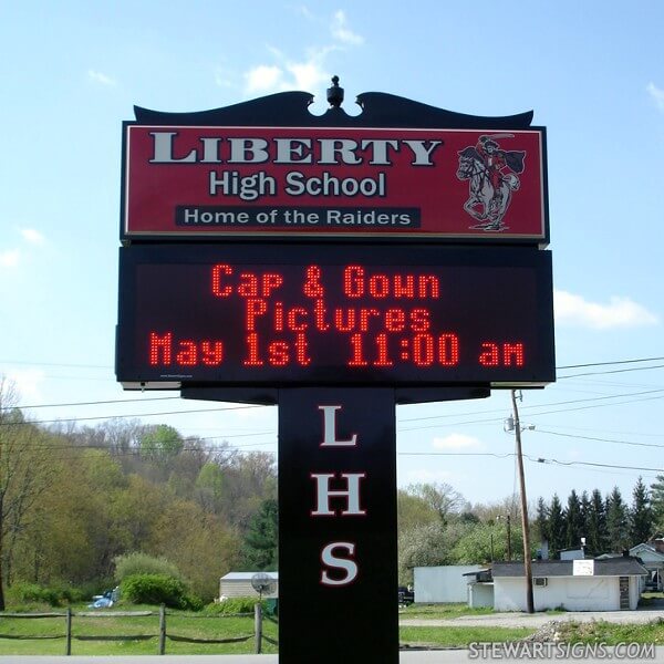 School Sign for Liberty High School
