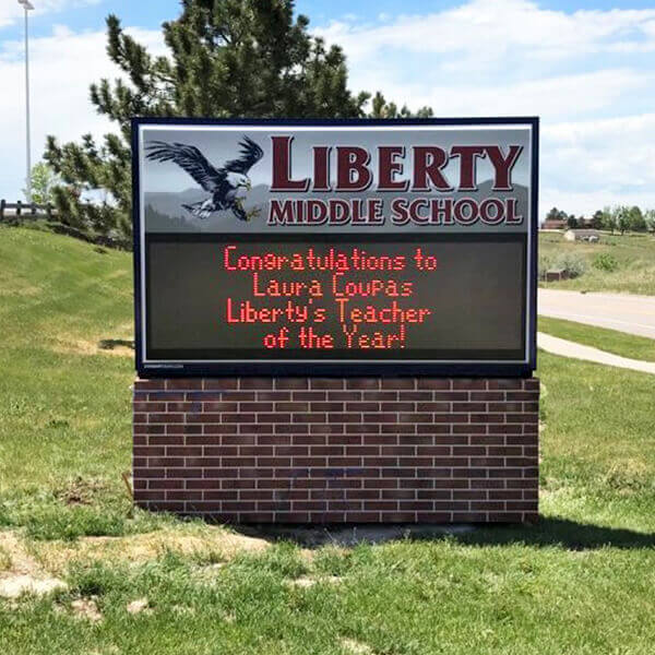 School Sign for Liberty Middle School