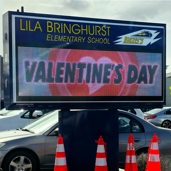 School Sign for Lila Bringhurst Elementary School