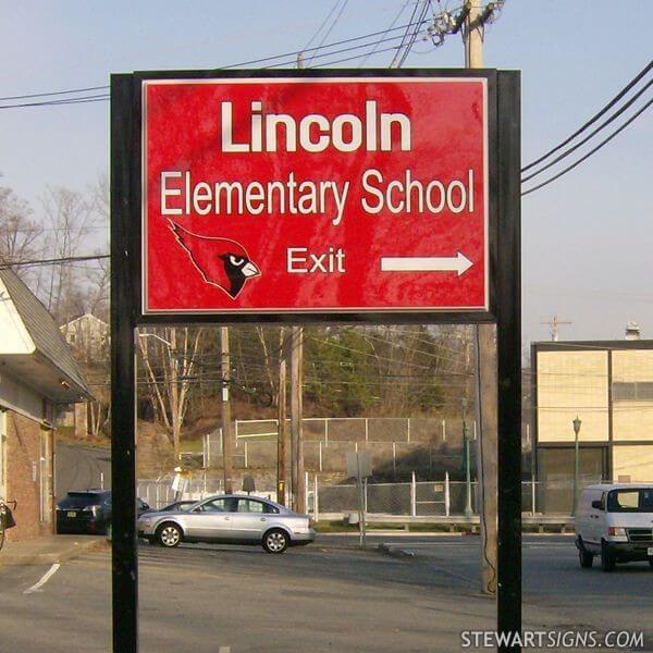 School Sign for Lincoln Elementary School