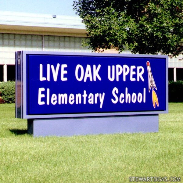 School Sign for Live Oak Upper Elementary School