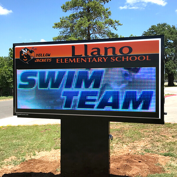 School Sign for Llano Elementary School