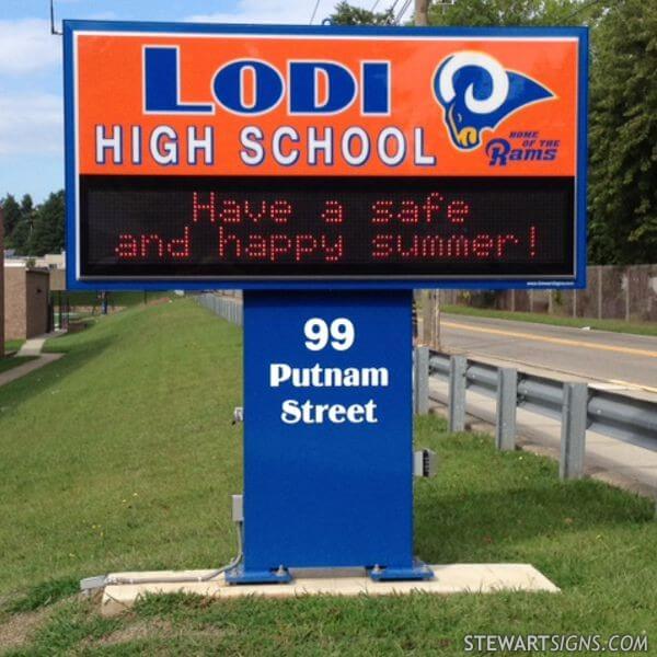School Sign for Lodi High School