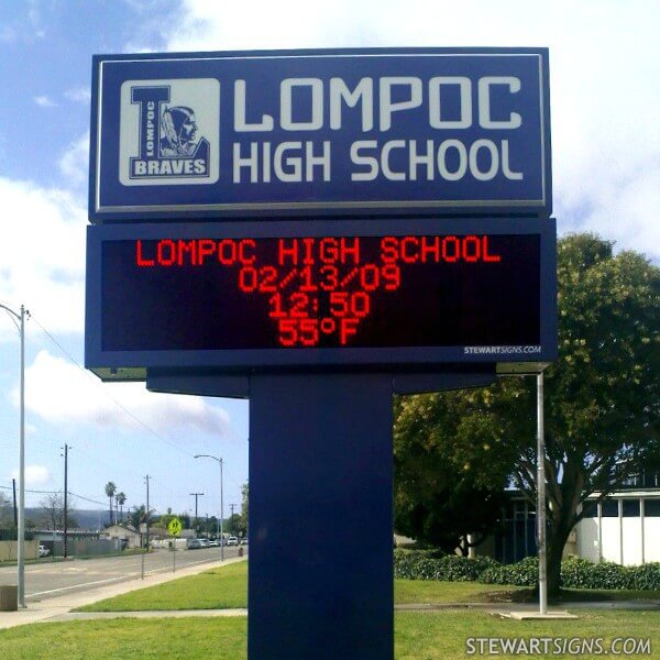 School Sign for Lompoc High School