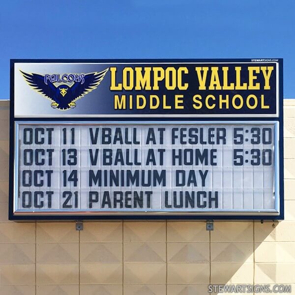 School Sign for Lompoc Valley Middle School