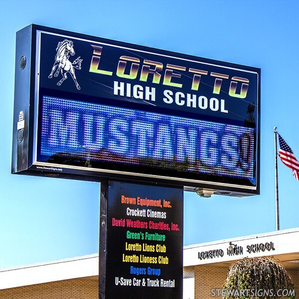 School Sign for Loretto High School