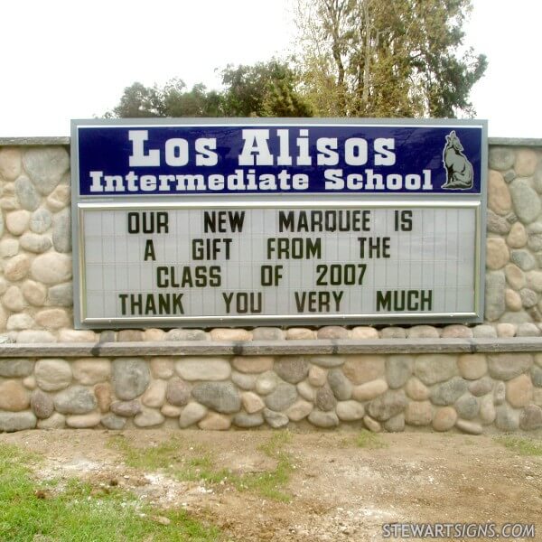 School Sign for Los Alisos Intermediate School