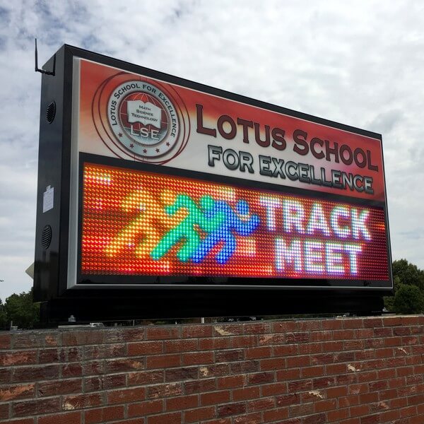 School Sign for Lotus School for Excellence