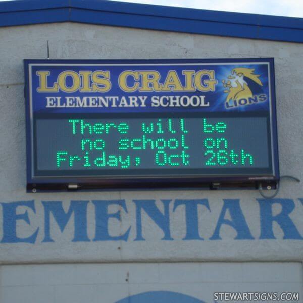 School Sign for Lois Craig Elementary School
