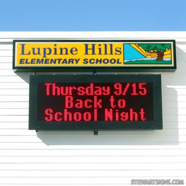 School Sign for Lupine Hills Elementary School