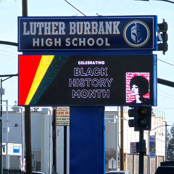 School Sign for Luther Burbank High School