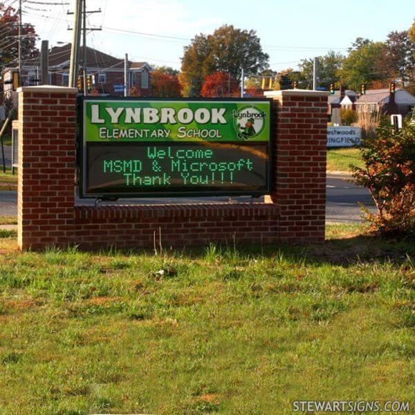 School Sign for Lynbrook Elementary School