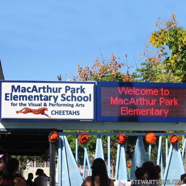 School Sign for Macarthur Park Primary Center