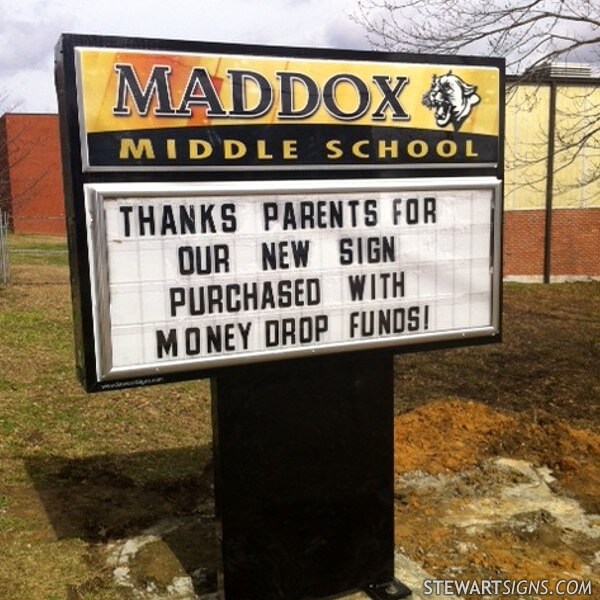 School Sign for Maddox Middle School