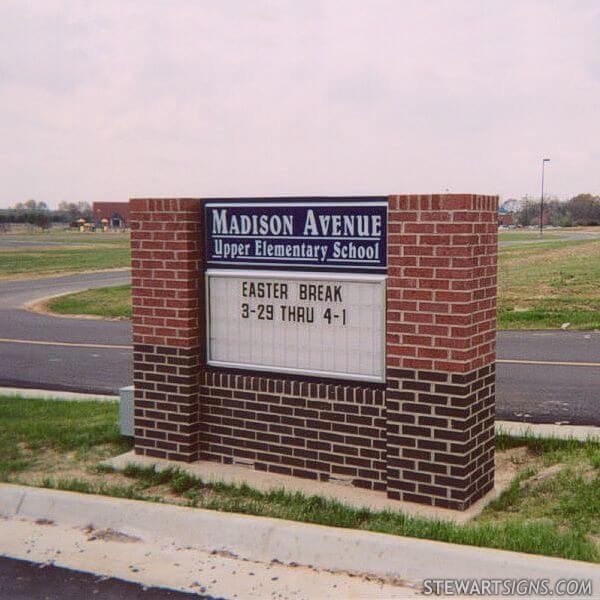 School Sign for Madison Avenue Upper Elementary