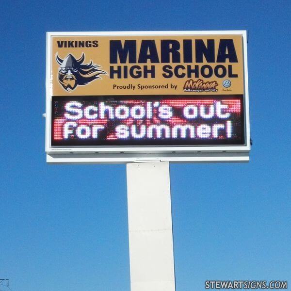 School Sign for Marina High School