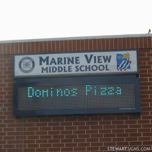 School Sign for Marine View Middle School