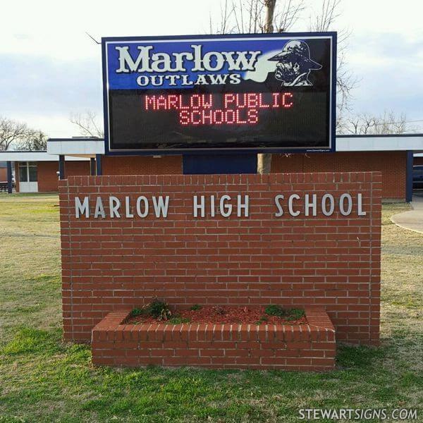 School Sign for Marlow High School