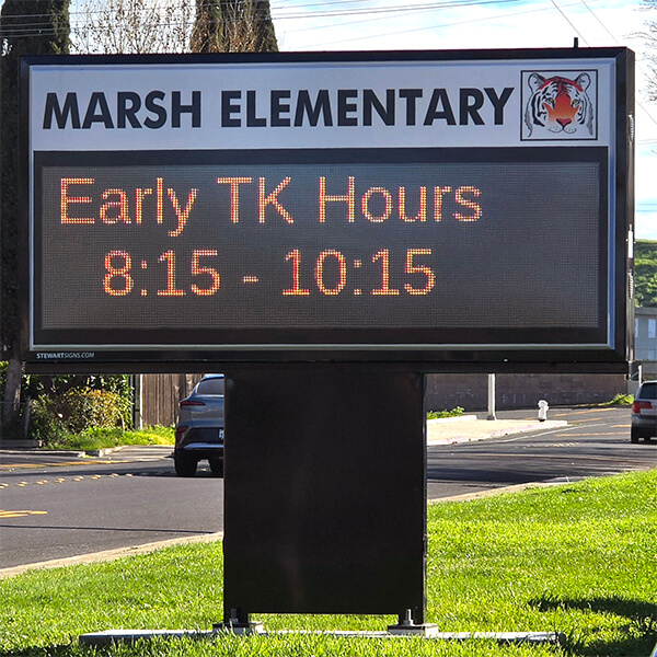School Sign for Marsh Elementary